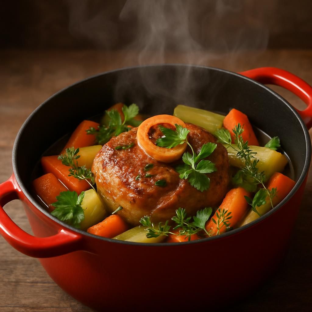 découvrez comment préparer un jarret de veau en cocotte avec des étapes de cuisson détaillées pour un plat tendre et savoureux, parfait pour vos repas gourmands.