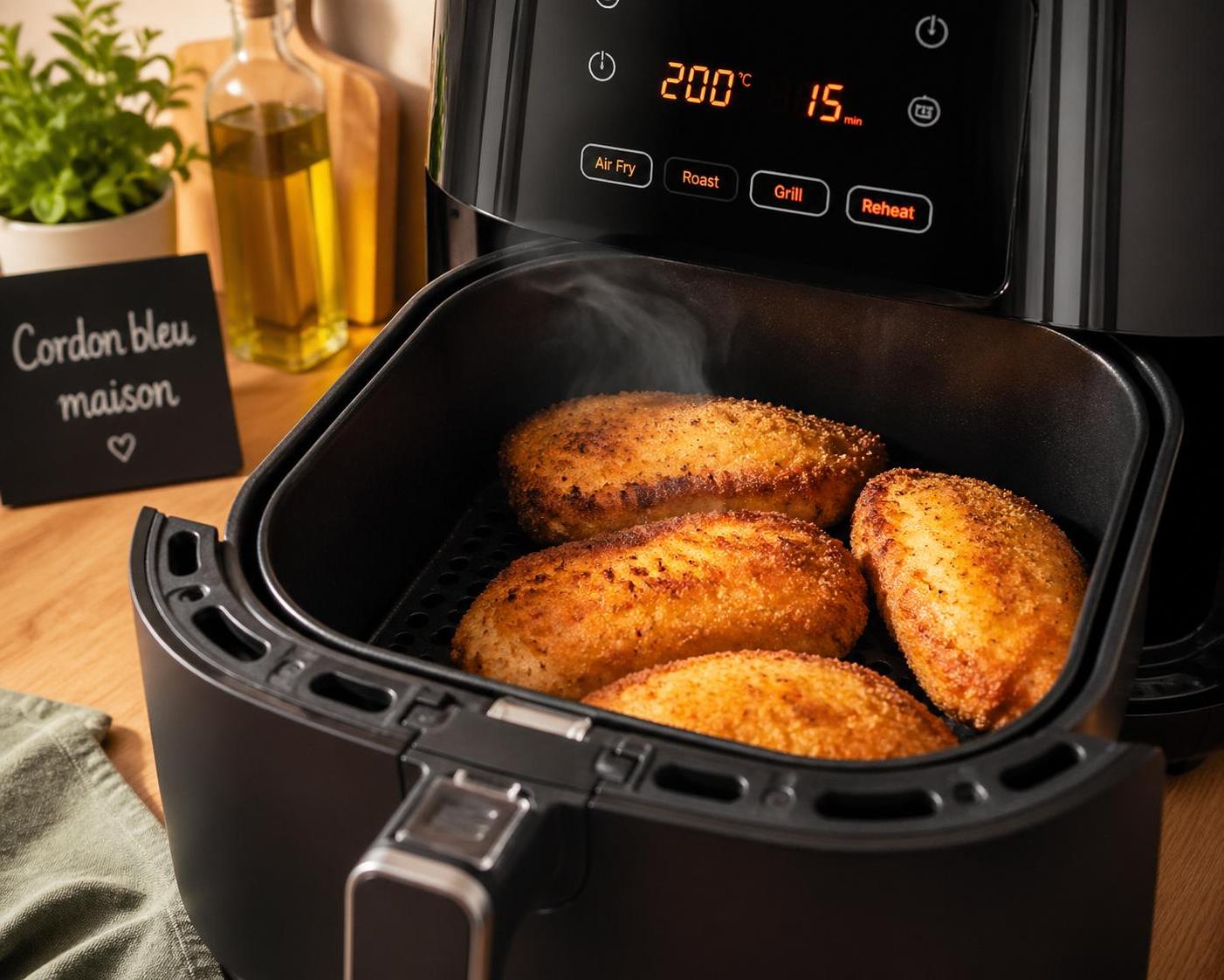 découvrez comment préparer un cordon bleu croustillant et savoureux en seulement 15 minutes grâce à l'air fryer. une recette rapide et facile pour un repas gourmand et léger.